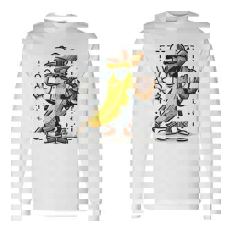 Banana Playing Baseball Fruit Lover Baseball Player Long Sleeve T-Shirt - Thegiftio UK