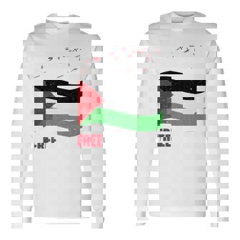 Bandera De Palestina En Árabe Para Palistinos Y Palestinos Manga Larga Camiseta de manga larga - Regaloses