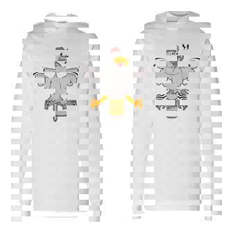 BEER CAN CHICKEN BBQ Shirt Cute Backyard BBQ Grill Long Sleeve T-Shirt - Monsterry