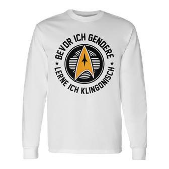 Bevor Ich Gendere Lerne Ich Klingonisch Gray Langarmshirts - Geschenkecke