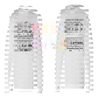 Blooming Garden Seed Packet Vintage Floral Illustration Long Sleeve T-Shirt - Monsterry