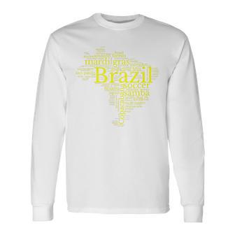 Brazil Map Football Copacabana Brazilian Langarmshirts - Geschenkecke