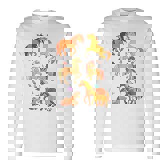 Caballos Ponis Potros Niñas Niños Equitación Diseño De Caballos Jinetes Camiseta de manga larga - Regaloses