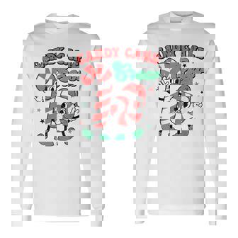 Candy Cane Crew Candy Santa Retro Christmas Long Sleeve T-Shirt - Monsterry