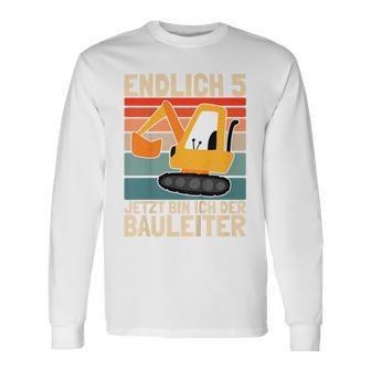 Children's Endlich 5 Jahre Jetzt Bin Ich Bauleiterintage Boy Digger Langarmshirts - Geschenkecke