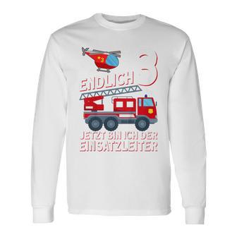 Children's Fireman Endlich 3 Jetzt Bin Ich Einsatzeiteiteiter Langarmshirts - Geschenkecke