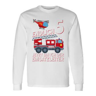 Children's Fireman Endlich 5 Jetzt Bin Ich Einsatzeiteiteiter 80 Langarmshirts - Seseable