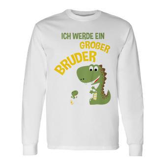 Children's Ich Werde Ein Großer Bruder Dinosaur German Langarmshirts - Geschenkecke