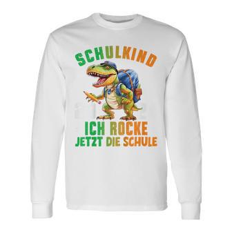 Children's Schulkind 2024 Cool Dino Ich Rocke Jetzt Die Schule Boys' Langarmshirts - Geschenkecke