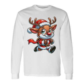 Children's Weihnachts Rentier Süß Santa Claus Langarmshirts - Geschenkecke