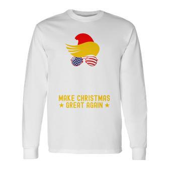 Make Christmas Great Again Lustiges Weihnachtsmanngesicht Langarmshirts - Geschenkecke