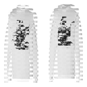 Christmas Rock Santa Rock And Roll Guitar Lover Long Sleeve T-Shirt | Mazezy