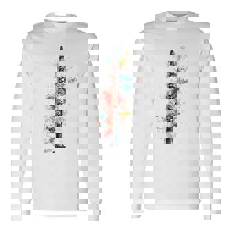 Clarinete Instrumento Musical Ilustración Gráfica Clarinete Camiseta de manga larga - Regaloses