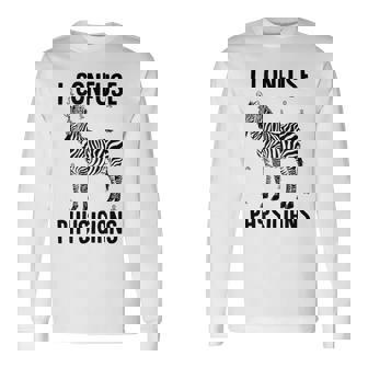I Confuse Physicians Rare Disease Awareness Zebra Ribbon Long Sleeve T-Shirt - Thegiftio