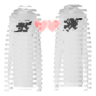 Corazón Con Flecha Novio Novia Amor Regalo Rojo Corazones Camiseta de manga larga - Regaloses