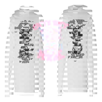 Cute But Feral Zombie Voodoo Cat Halloween Spooky Long Sleeve T-Shirt - Monsterry