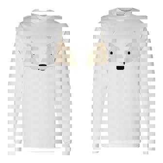 Cute Fox Animal Face Disguise Costume Carnival Halloween Long Sleeve T-Shirt - Monsterry