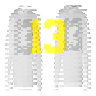 Del Equipo Deportivo Número 13 Amarillo Estampados En La Espalda Camiseta de manga larga - Regaloses