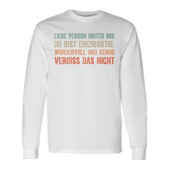 An Die Person Hinter Mir Liebe Person Hinter Mir Langarmshirts - Geschenkecke