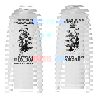 Dudes For Like Harris Man White Dudes For Harris 2024 Long Sleeve T-Shirt | Mazezy
