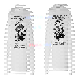 Dudes For Like Harris Man White Dudes For Harris Long Sleeve T-Shirt | Mazezy