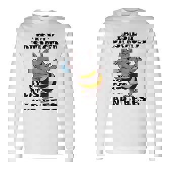 Easily Distracted By Cats And Bees Long Sleeve T-Shirt - Monsterry