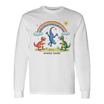 Ehrenlos Saufen X Excessiver Alkoholkonsum Dino Drawing Langarmshirts - Geschenkecke