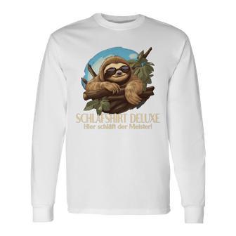 Faultier Pyjama Faultier Das Schläft Schlaf Langarmshirts - Geschenkecke