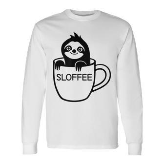 Faultier Und Kaffee Sloffee Lustig Witze Sarkastisch Langarmshirts - Geschenkecke