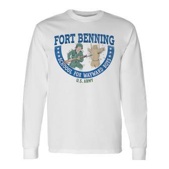 Fort Benning School For Wayward Boys Retro Look Lights Long Sleeve T-Shirt - Monsterry CA