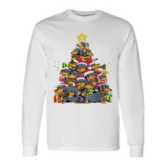 Christmas Cute Dachshund Christmas Tree Dog Langarmshirts - Geschenkecke