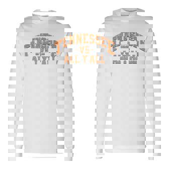 Tennessee -Vs- All Yall Knoxville Tn Orange Football Long Sleeve T-Shirt - Thegiftio