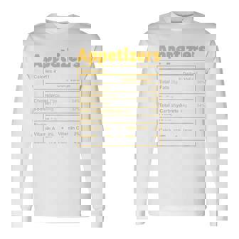 Thanksgiving Food Appetizers Nutritional Facts Long Sleeve T-Shirt - Monsterry