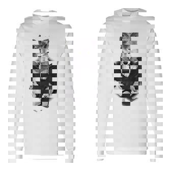 Wolf White Pup In Pocket Wolves Cool Wolf White Pup Long Sleeve T-Shirt - Monsterry