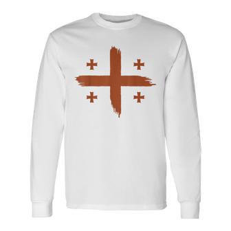 Georgian Flag Georgia Langarmshirts - Seseable