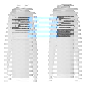 Greece Flag Greek Republic Athens Thessaloniki Mediterranean Long Sleeve T-Shirt - Monsterry