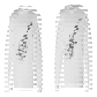 Guitarra Música Instrumento Motivo Ilustración Guitarra Camiseta de manga larga - Regaloses