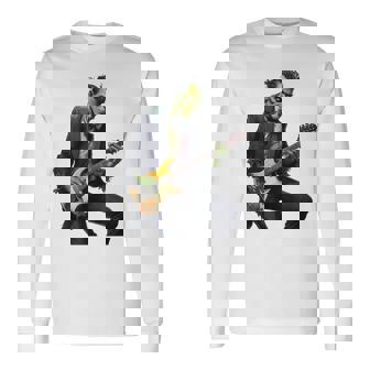 Halloween Cool Monster Playing Electric Guitar Long Sleeve T-Shirt | Seseable UK