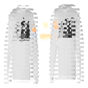 Halloween Dog Wearing Ghost Custome Dog Lovers Long Sleeve T-Shirt | Seseable UK