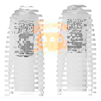 Happy Camp-O-Ween Halloween Camping Ghosts And Campfires Long Sleeve T-Shirt | Mazezy