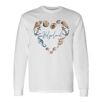 Helgoland Muschelherz Nordsee Muscheln Anker Langarmshirts - Geschenkecke