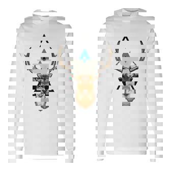 Hipster Geometric Deer Cool Hobbies Hunting Hunter Tank Top Long Sleeve T-Shirt - Monsterry
