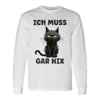 Ich Muss Gar Nix Böse Katze Inabhäng Langarmshirts - Geschenkecke