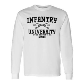 Infantry University Fort Benning Ga Army Grunt School Long Sleeve T-Shirt - Monsterry CA