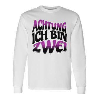 Kinder Achtung Ich Bin Zwei Geburtstag 2 Geburtstagsfeier Langarmshirts - Geschenkecke