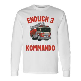 Kinder Endlich Drei Jahre 3Rd Birthday Boys Fire Brigade 80 Langarmshirts - Geschenkecke