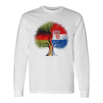 Kroatien Deutschland Flagge Baum Croatian German Langarmshirts - Geschenkecke