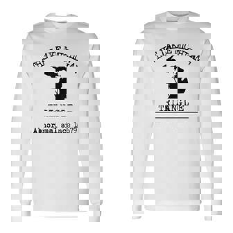 The Lake Michigan Triangle Weird Abnormal Great Lakes Legend Long Sleeve T-Shirt - Monsterry