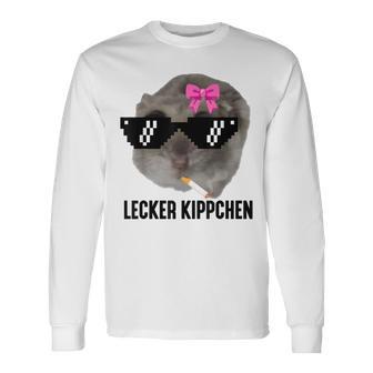 Lecker Kippchen X Sad Hamster Meme Kippe Zigarette Smoking Langarmshirts - Geschenkecke