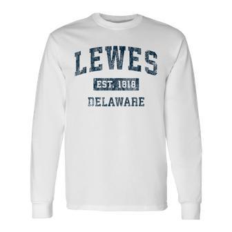 Lewes Delaware Deintage-Sportdesign Marineblau-Druck Langarmshirts - Geschenkecke